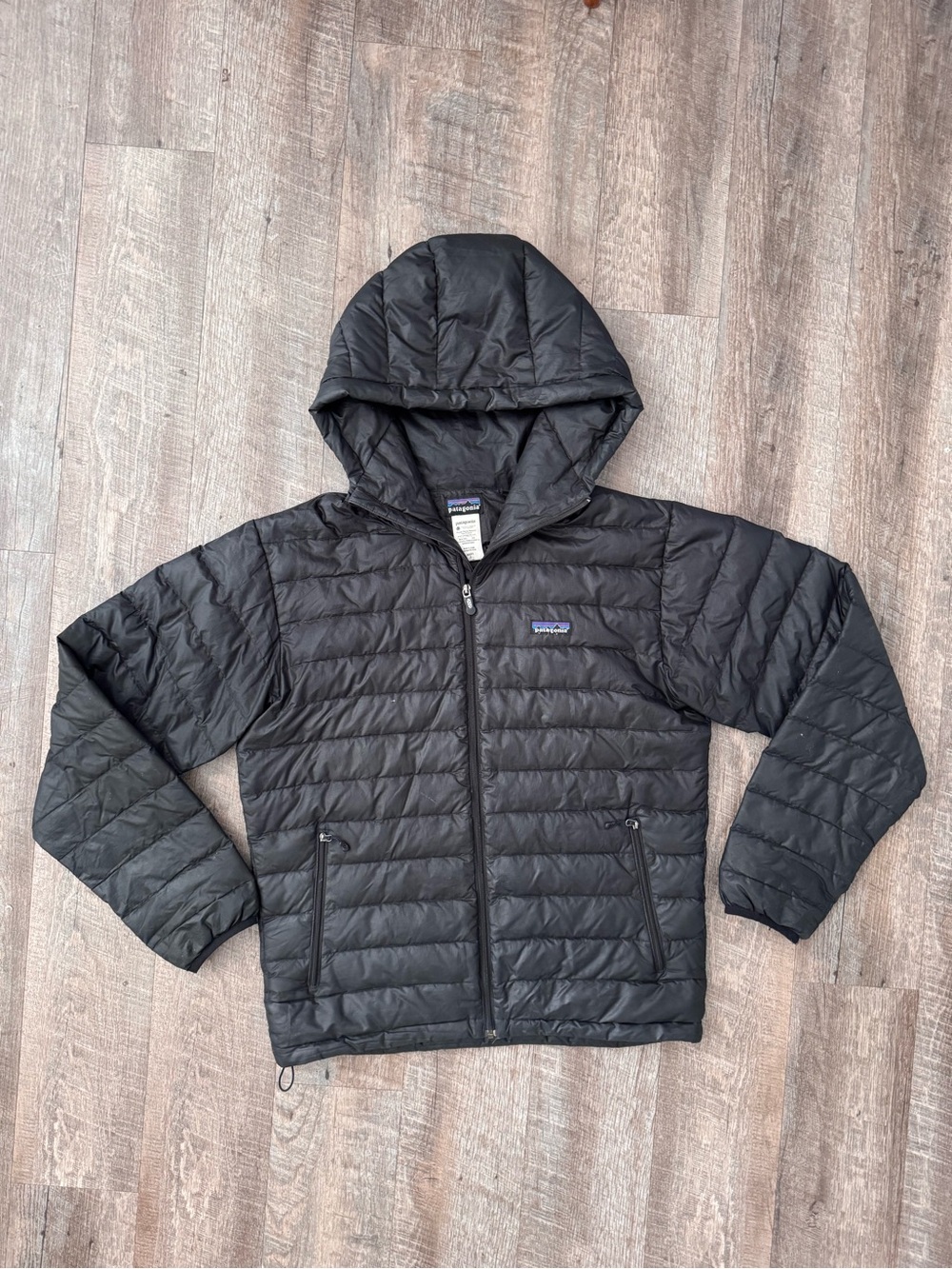 Patagonia Black Hooded Lightweight Puffer Jacket